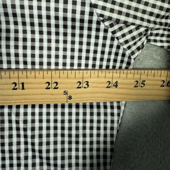 Collars & Co Polo Shirt Mens 2XL Black White Gingham Dress‎ Collar Short Sleeve - Picture 6 of 9